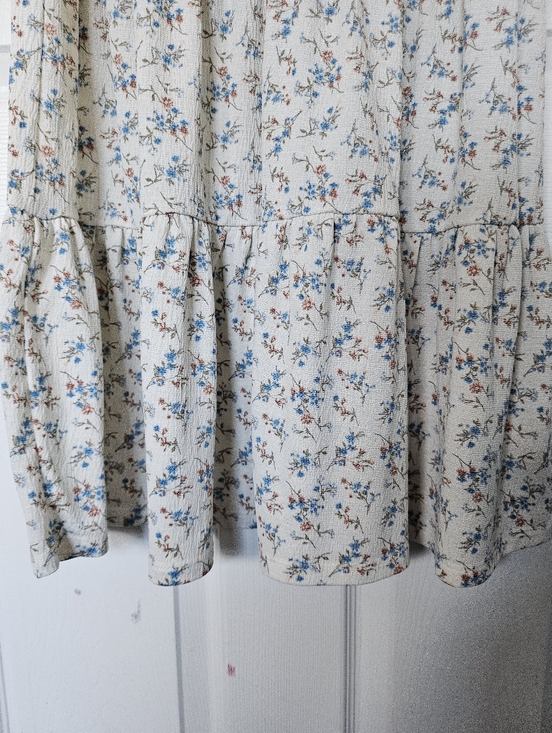 Blu Pepper Floral Babydoll Dress Medium Cottagecore Mini Lace Trim Button Front - Picture 9 of 14